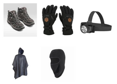 Combo 4| Mens Shoe|Gloves|Headlamp|Poncho|Balaclava