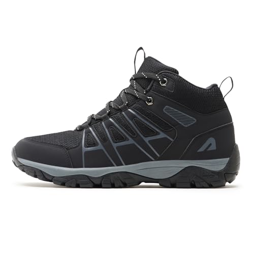 Boldfit Trekking Shoes for Man Outdoor high Neck ShoAnti Skid Trekking Boots Water Repellent, Outlander Black
