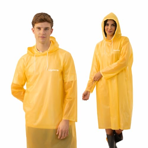 Lifelong Waterproof Unisex Rain Coat Hooded Full Sleeves Outdoor Men, Women, Boys & Girls Rainwear Poncho Raincoat for Camping, Hiking & Travelling (1Pc)