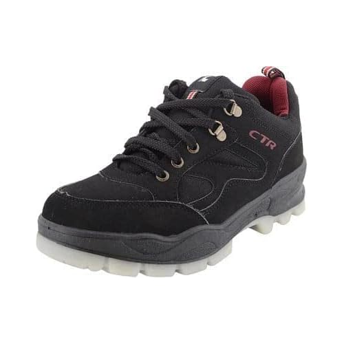 ADD GEAR CTR Trekking Shoes Anti-Skid Hiking, Mountain Boots for Men and Women in Action (Black)