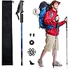 Hiking Trekking Poles, Collapsible, Lightweight, Anti Shock, Hiking or Walking Sticks, Adjustable Hiking Pole for Men and Women, All Terrain Accessories and Carry Bag (Blue, 1)