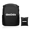 Destinio Rain Cover for Bag Waterproof, Backpack Raincover for Laptop, School & Trekking Bags, Rip Resistant, Full Dust & Scratch Protection with Secure Buckle Strap & Storage Pouch (Black-20L to 55L)