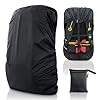 MUTMAIN Waterproof 80L to 100L Rain Cover for Rucksack Backpack Bag, Suitable Bags Cover for Hiking, Camping & Trekking XXL Bag, Two Side Adjustable Buckle and Elastic Protect from Rain (Black)