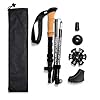 Foldable Trekking Pole for Hiking & Trekking | Adjustable Up to 125 cm | Lightweight Aluminum Walking Stick with EVA Grip, Flip Lock, Snow Basket & Carry Bag 1 Piece