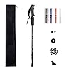 Trekking Poles, Collapsible Lightweight Shock-Absorbent Hiking Walking Sticks Adjustable Aluminum Hiking Poles for Women Men Kids (Black)