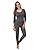 HAP Women's Cotton Quilted Thermal 3/4th Sleeves Top and Trouser Set in Grey