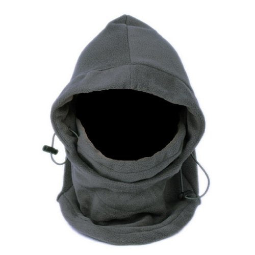 Nsstar Thermal Warm Fleece Full Face Mask Balaclava CS Mask Head and Neck Cover Warmer Windproof Hooded Scraf Hat for Winter Outdoor Sports Cycling Motorcycle Bike Ski Snowboard fishing Gray