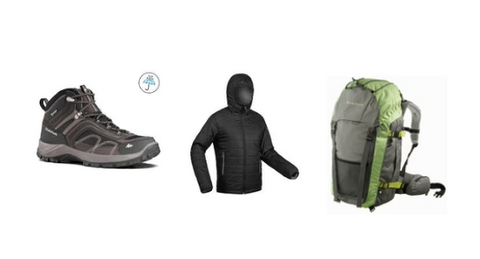 Combo-12| Mens Shoe| Down Jacket| 60 Litre Bag