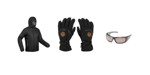 Combo-18 | Mens Down Jacket | Goggles | Waterproof Gloves