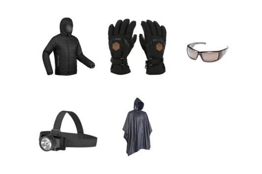 Combo-20 | Mens Down Jacket | Goggles | Waterproof Gloves | Headlamp | Poncho