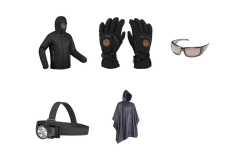 Combo-20 | Mens Down Jacket | Goggles | Waterproof Gloves | Headlamp | Poncho