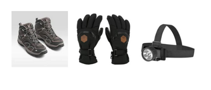 Combo 2 | Mens Shoe | Gloves | Headlamp