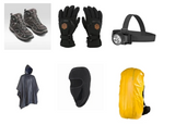 Combo 5 |Mens Shoe|Gloves|Headlamp|Poncho|Balaclava|Backpack cover
