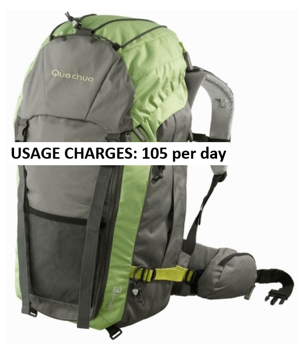 RENT QUECHUA Trekking bag 60 litres | Rs 90 onwards | Home delivery