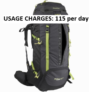 RENT QUECHUA Trekking bag 70 litres | Free Delivery | Himalayan trek bag
