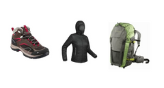 Combo-12| Womens Shoe | Down Jacket | 60 Litre Bag