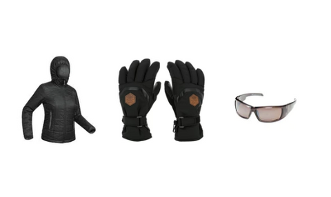 Combo-18 | Womens Down Jacket | Goggles | Waterproof Gloves