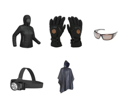 Combo-20 | Womens Down Jacket | Goggles | Waterproof Gloves | Headlamp | Poncho