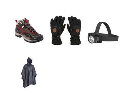 Combo 3 | Womens Shoe | Gloves | Headlamp | Poncho