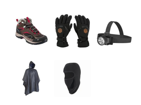 Combo 4|Womens Shoe|Gloves|Headlamp|Poncho|Balaclava